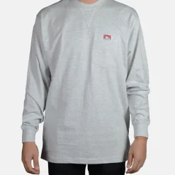 Shop Ben Davis Heavy Duty Long Sleeve Pocket T-Shirt - Ash Grey