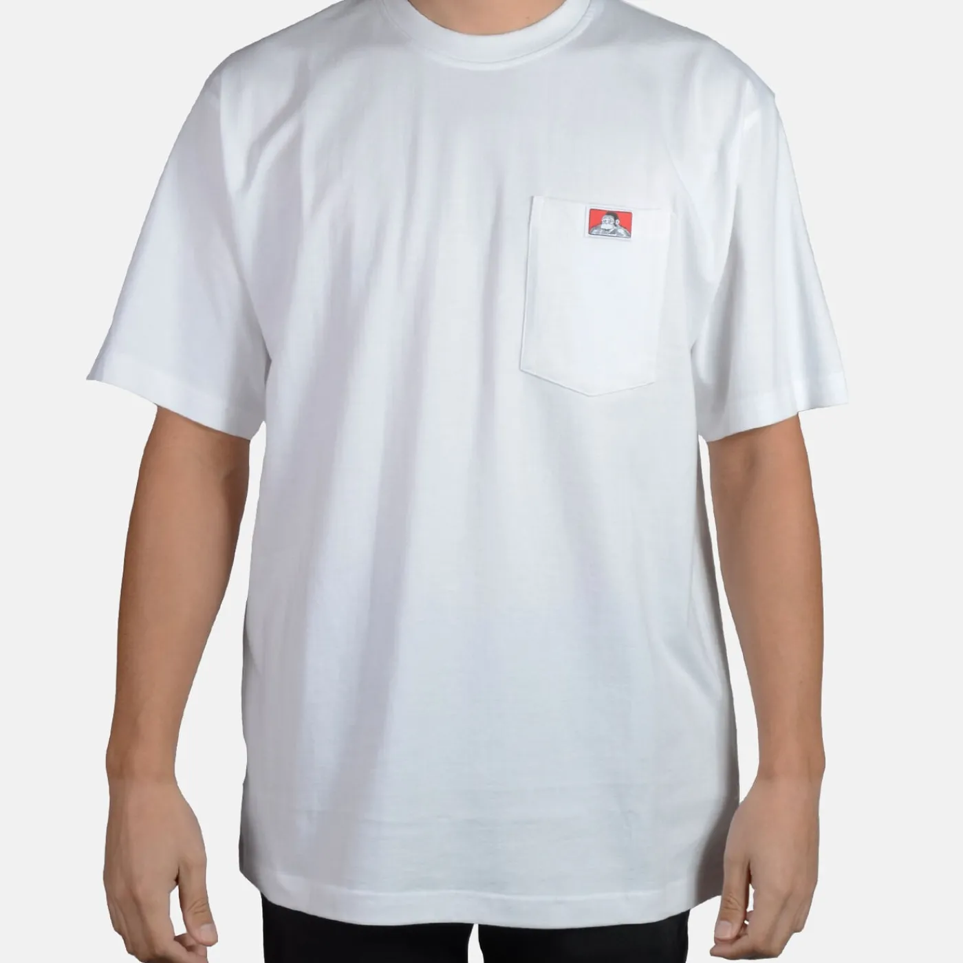 Cheap Ben Davis Heavy Duty Short Sleeve Pocket T-Shirt - White