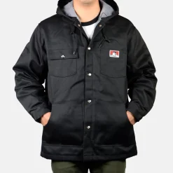 New Ben Davis Hooded Jacket w/ Snaps - Black