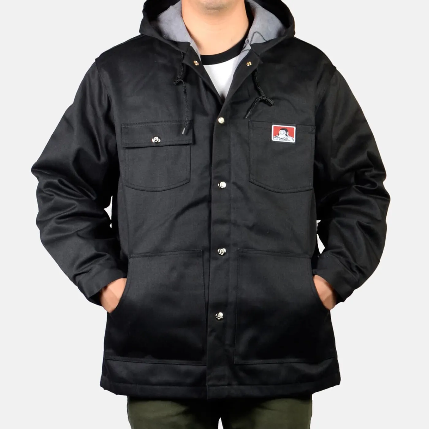 New Ben Davis Hooded Jacket w/ Snaps - Black