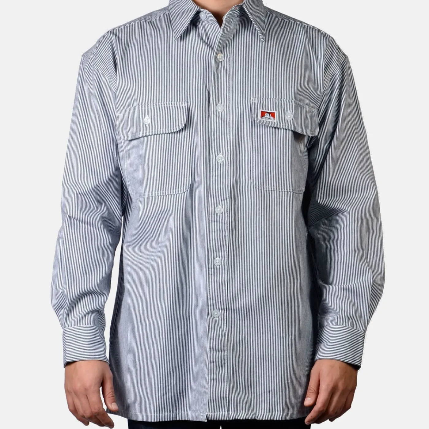 Store Ben Davis Long Sleeve 100% Cotton Button-Up Shirt - Hickory