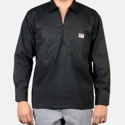 Flash Sale Ben Davis Long Sleeve Solid 1/2 Zip Shirt - Black