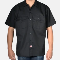 Store Ben Davis Short Sleeve Button-Up Shirt - Black