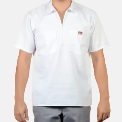 Online Ben Davis Short Sleeve Solid 1/2 Zip Shirt - White