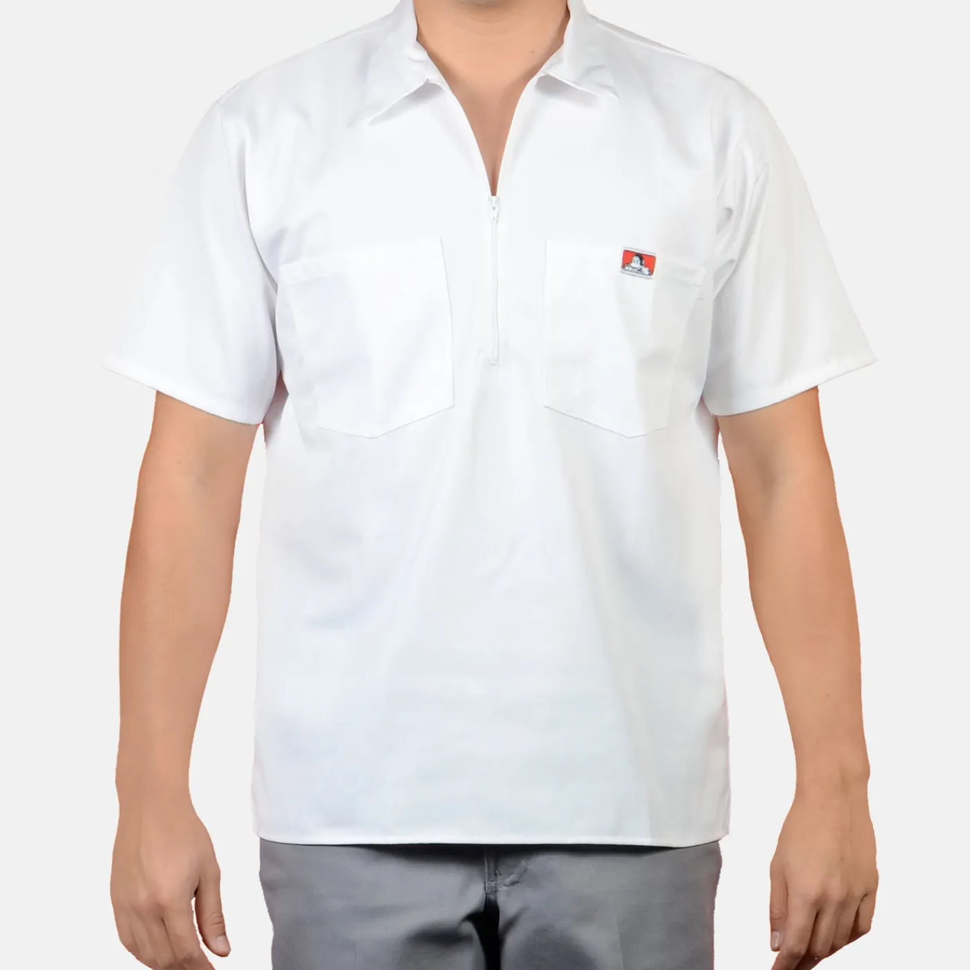 Online Ben Davis Short Sleeve Solid 1/2 Zip Shirt - White