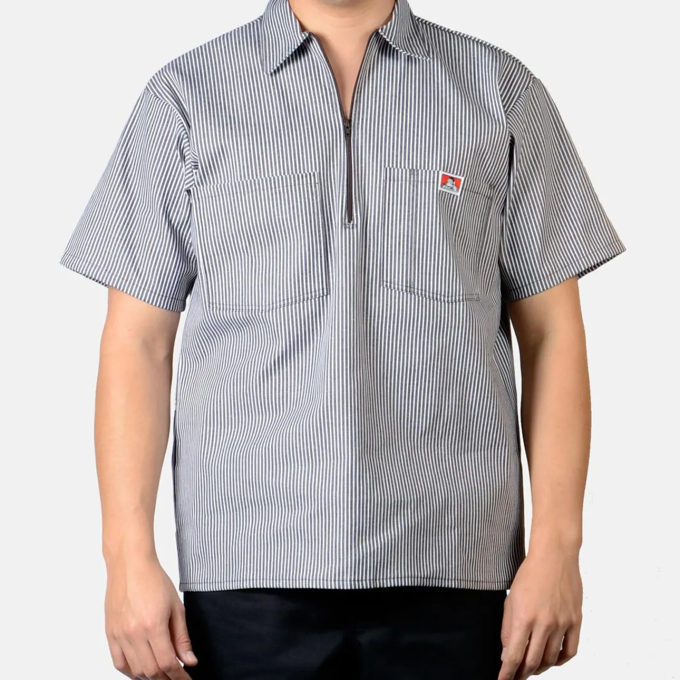 Flash Sale Ben Davis Short Sleeve Striped 1/2 Zip Shirt - Brown